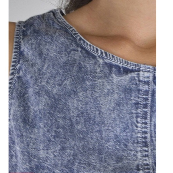Super Soft Jean Sleeveless Crop Tank Top - Picture 4 of 5